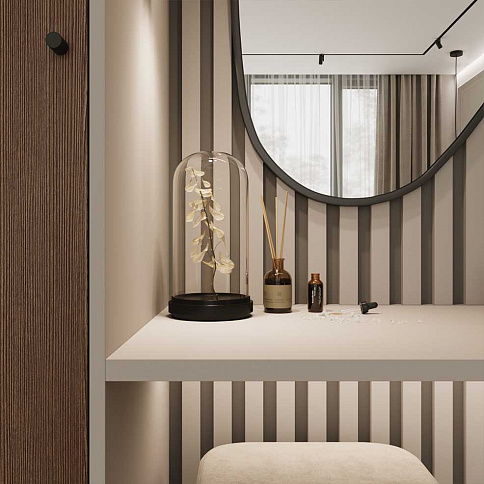 Шкаф с зеркалом на две створки в спальню - детальное фото № 6