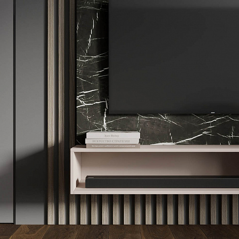 Встроенная гостиная на заказ с зоной под ТВ - детальное фото № 1