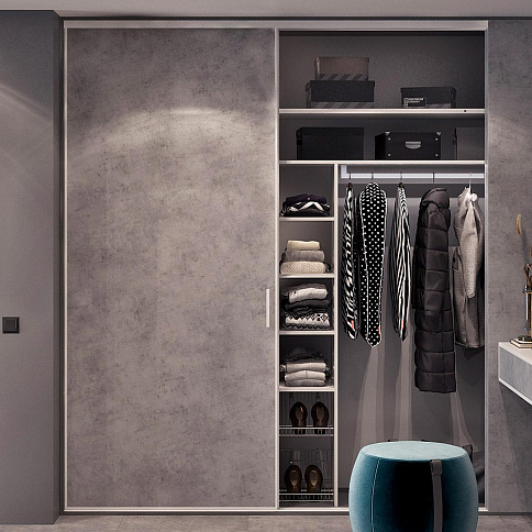 Двухдверный шкаф-купе с зеркалом в прихожую - детальное фото № 2